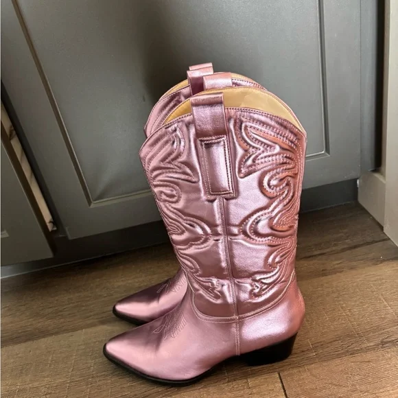Glamorous pink metallic cowboy boots - Picture 4 of 6